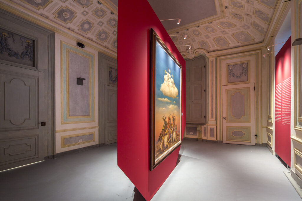 Allestimento museale mostra "De Chirico, Gazzera, Savinio. L'artistica amicizia"